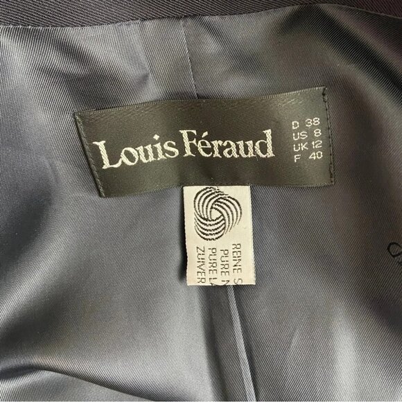 Louis Feraud Blazer Navy Blue Single Breasted Size 8 - Picture 6 of 7